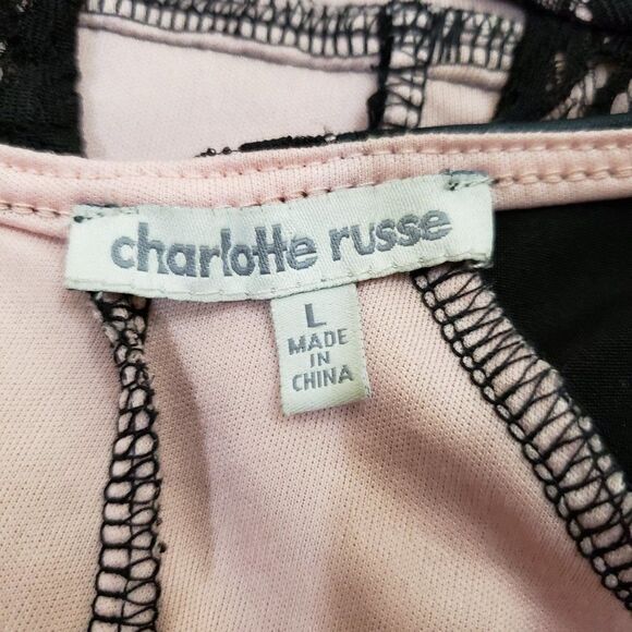 Charlotte Russe Black Lace Overlay Cut Out Dress L - Picture 15 of 16